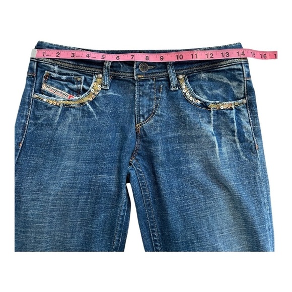 Diesel LOWKY Jeans Blue Denim Sequin | Size  24 X 32 - Picture 10 of 15